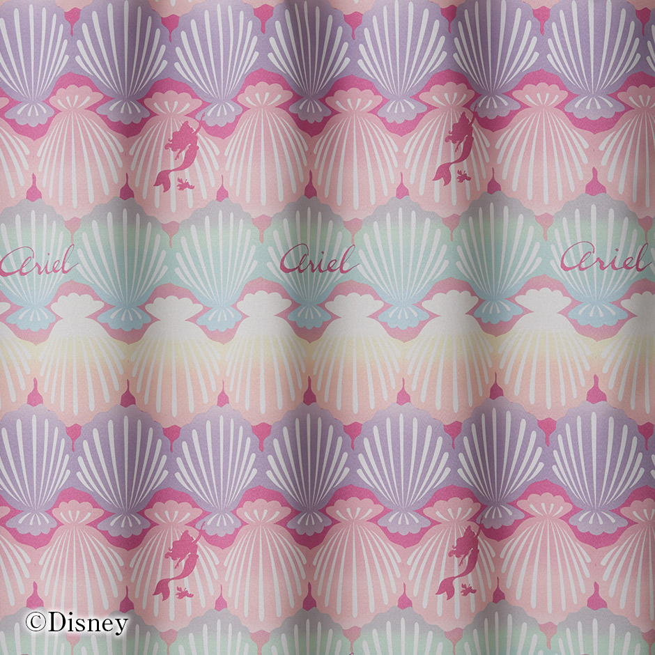 2級遮光カーテン　ディズニー[プリンセス]・シェル（D-1196）