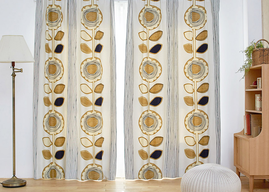 2級遮光カーテン　サンフラワー（D-1196）