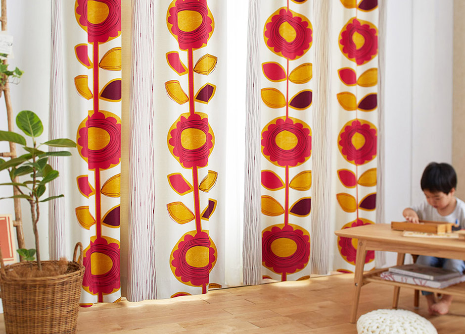 2級遮光カーテン　サンフラワー（D-1196）