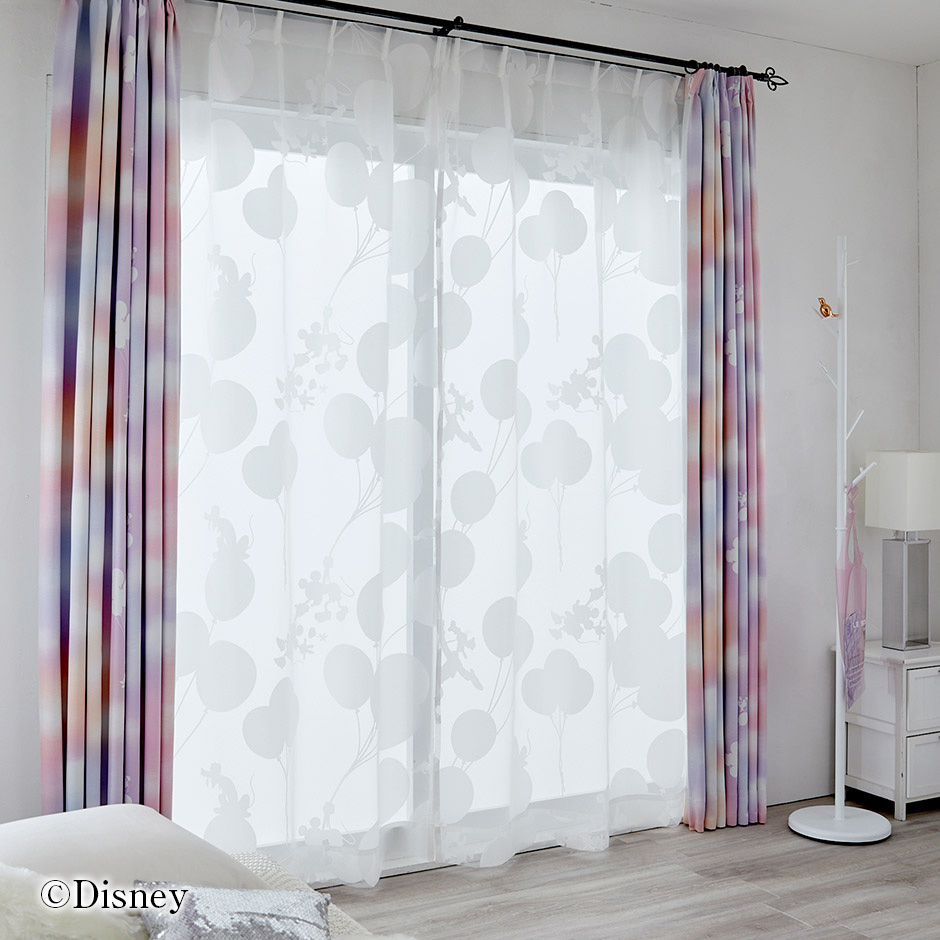 ディズニーレースカーテン　バルーンボイル〔ミッキー〕（L-1296)