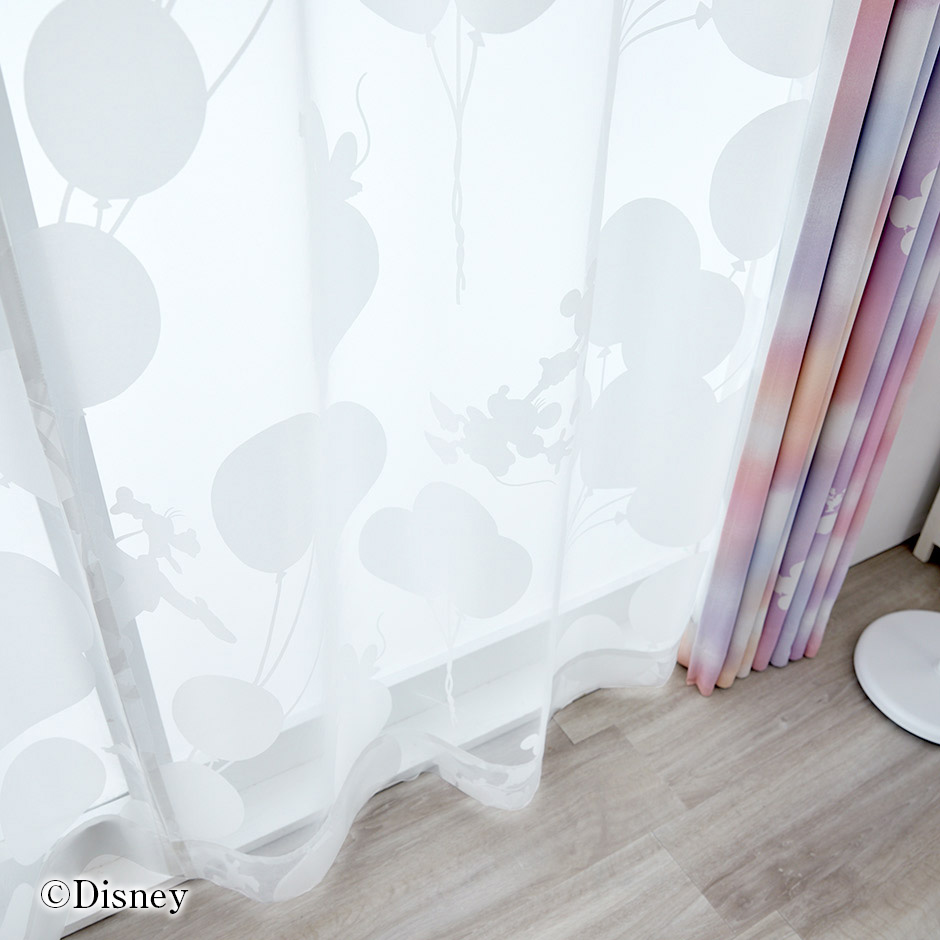 ディズニーレースカーテン　バルーンボイル〔ミッキー〕（L-1296)