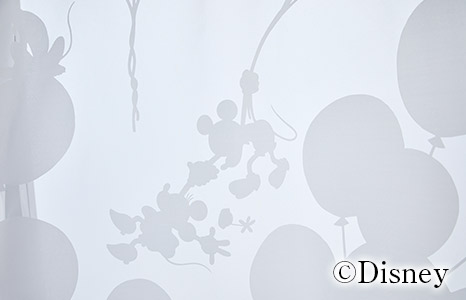 ディズニーレースカーテン　バルーンボイル〔ミッキー〕（L-1296)