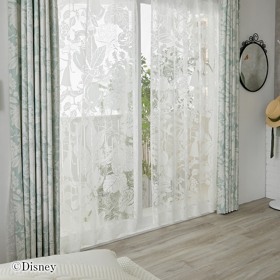 ディズニーレースカーテン　ハイホーボイル〔プリンセス〕（L-1296)