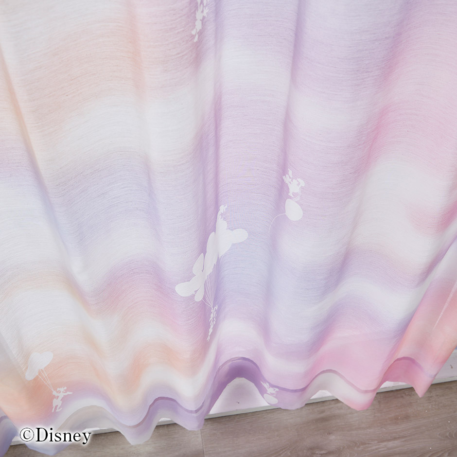 ディズニーレースカーテン　メロウボイル〔ミッキー〕（L-1296)