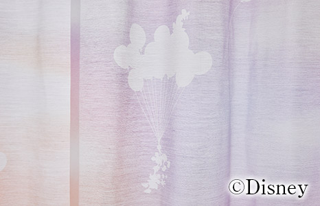 ディズニーレースカーテン　メロウボイル〔ミッキー〕（L-1296)