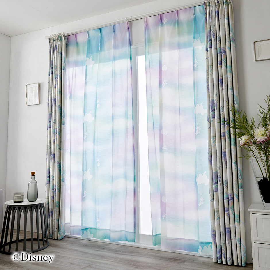 ディズニーレースカーテン　メロウボイル〔ミッキー〕（L-1296)