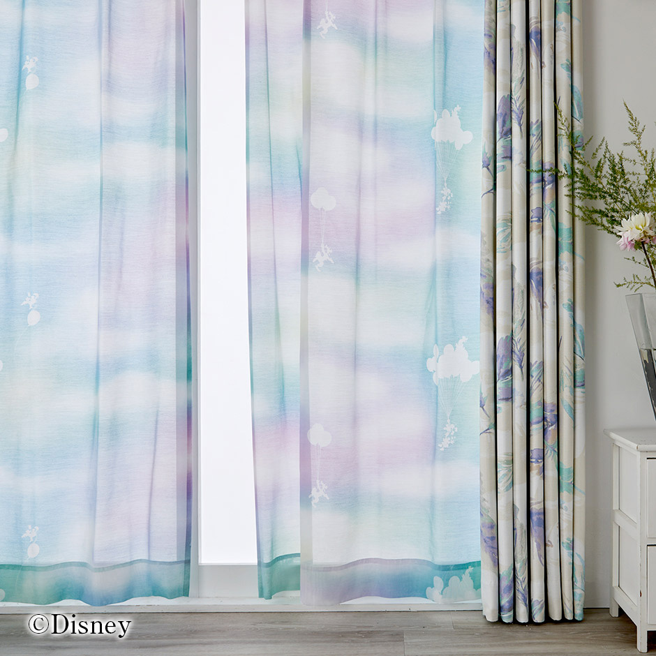 ディズニーレースカーテン　メロウボイル〔ミッキー〕（L-1296)