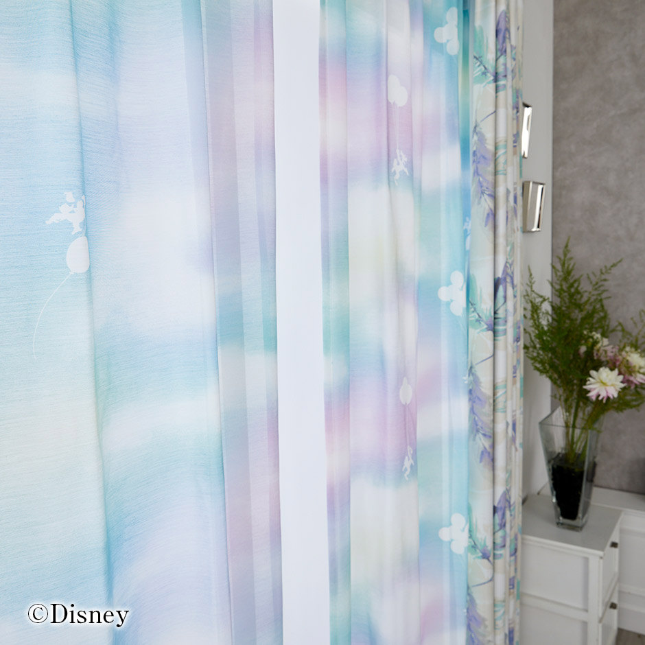 ディズニーレースカーテン　メロウボイル〔ミッキー〕（L-1296)