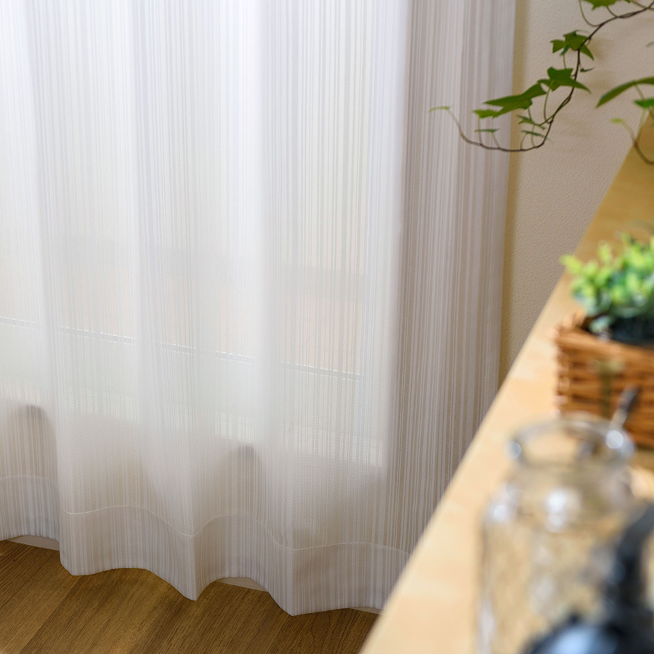遮像・ミラー・UVカット・採光レースカーテン　L-1238