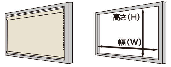 天井付けの採寸方法
