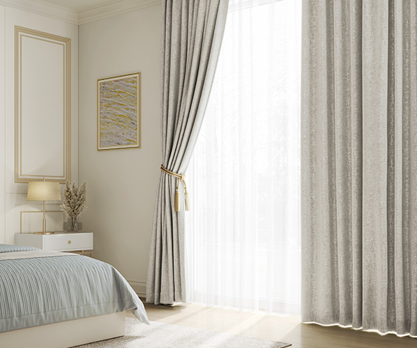 6色 きらめく光沢が美しいラグジュアリーな2級遮光防炎カーテン CFE203