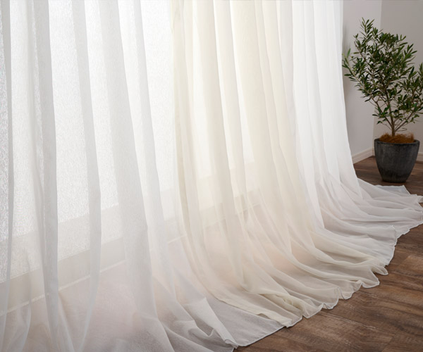 程よい透け感が魅力のシームレス防炎レースカーテン L-1261