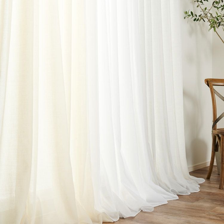 生地サンプル】リネン風シームレス防炎レースカーテン FP1265 | 遮光